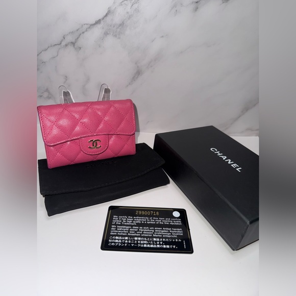 Chanel Pink Quilted Card Wallet